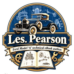 Les. Pearson Ford Model 'A' technical ebook cover with blue car illustration